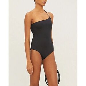 SEYCHELLES HALTERNECK ONE-PIECE SWIMSUIT IN BLACK size 4
